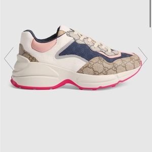 Women’s Gucci GG Rython Sneaker Beige/Ebony/Blue